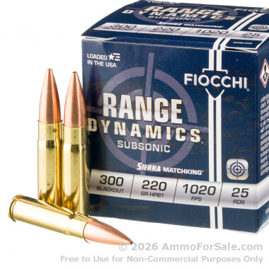 500 Rounds of 220gr HPBT MatchKing .300 AAC Blackout Ammo by Fiocchi