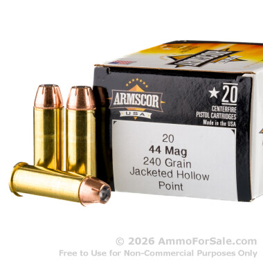 500 Rounds of 240gr JHP .44 Mag Ammo by Armscor