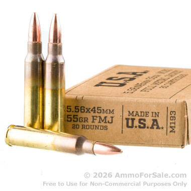 1000 Rounds of 55gr FMJ M193 5.56x45 Ammo by Winchester USA