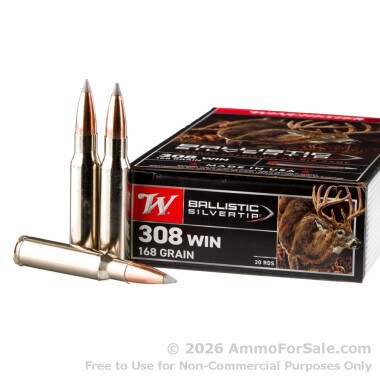 20 Rounds of 168gr Polymer Tipped .308 Win Ammo by Winchester