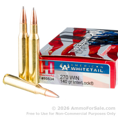 20 Rounds of 140gr InterLock .270 Win Ammo by Hornady
