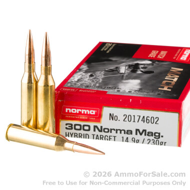 20 Rounds of 230gr HPBT .300 Norma Mag Ammo by Norma