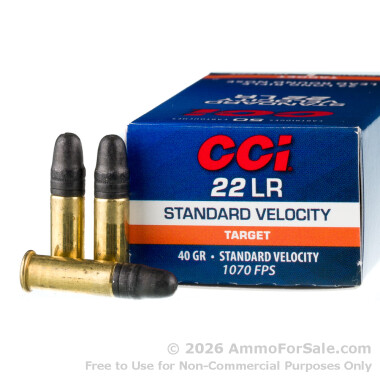 5000 Rounds of 40gr LRN .22 LR Standard Velocity Ammo by CCI