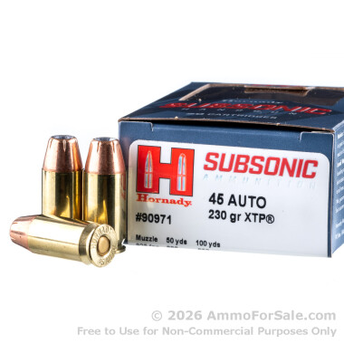 200 Rounds of 230gr JHP .45 ACP Ammo by Hornady