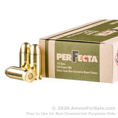 1000 Rounds of 230gr FMJ .45 ACP Ammo by Fiocchi Perfecta