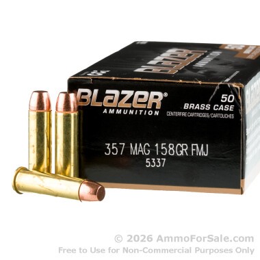 50 Rounds of 158gr FMJ FN .357 Mag Ammo by Blazer Brass