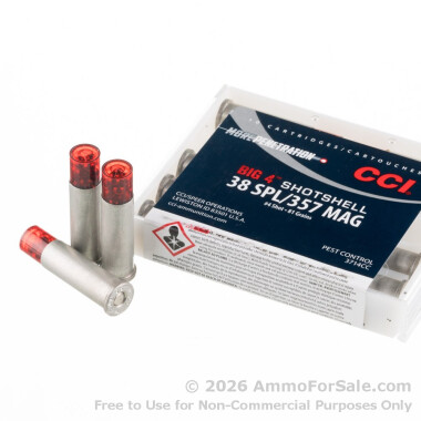 200 Rounds of 84gr #4 shot .38 Spl Ammo by CCI