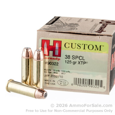 25 Rounds of 125gr JHP .38 Spl Ammo by Hornady Custom