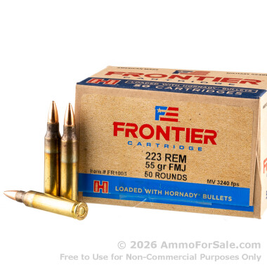 500 Rounds of 55gr FMJ .223 Ammo by Hornady