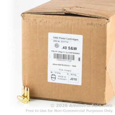 1000 Rounds of 180gr FMJ .40 S&W Ammo by GECO