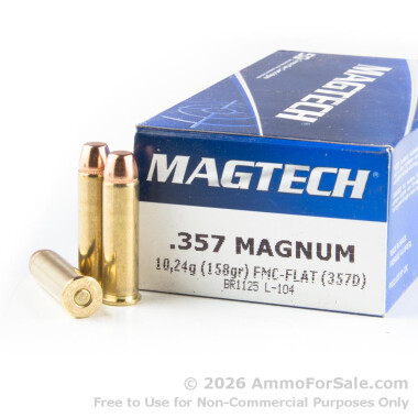 50 Rounds of 158gr FMJ FN .357 Mag Ammo by Magtech