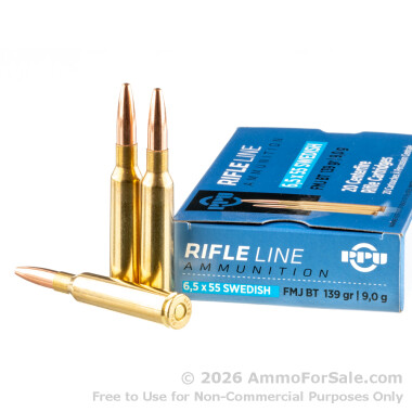 20 Rounds of 139gr FMJ 6.5x55mm SE Ammo by Prvi Partizan