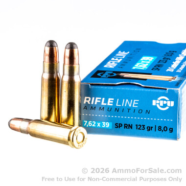 20 Rounds of 123gr SP 7.62x39mm Ammo by Prvi Partizan