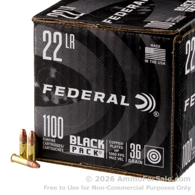 1100 Rounds of 36gr CPHP .22 LR Ammo by Federal