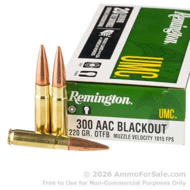 20 Rounds of 220gr OTFB .300 AAC Blackout Ammo by Remington