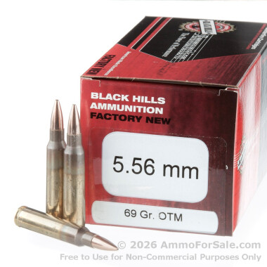 50 Rounds of 69gr OTM 5.56x45 Ammo by Black Hills Ammunition