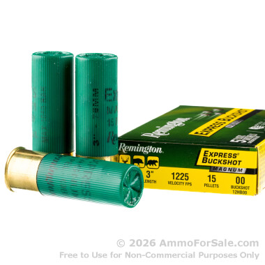 250 Rounds of  00 Buck 12ga 3" Ammo by Remington