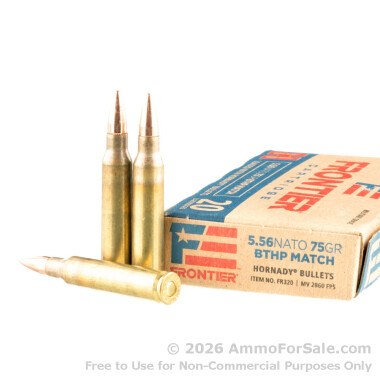 20 Rounds of 75gr BTHP Match 5.56x45 Ammo by Hornady