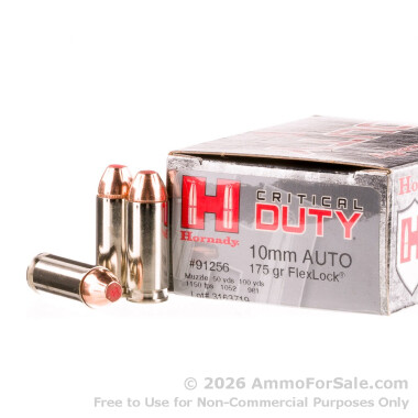 200 Rounds of 175gr FlexLock 10mm Ammo by Hornady