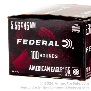 500 Rounds of 55gr FMJBT 5.56x45 Ammo by Federal American Eagle