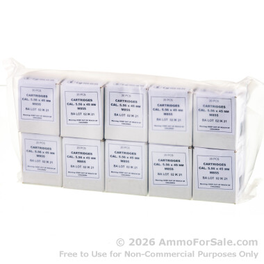 1000 Rounds of 62gr FMJ M855 5.56x45 Ammo by Igman