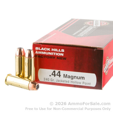 50 Rounds of 240gr JHP .44 Mag Ammo by Black Hills Ammunition