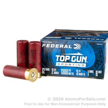 250 Rounds of 1 ounce #8 shot 12ga Ammo by Federal
