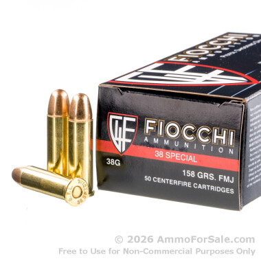 1000 Rounds of 158gr FMJ .38 Spl Ammo by Fiocchi