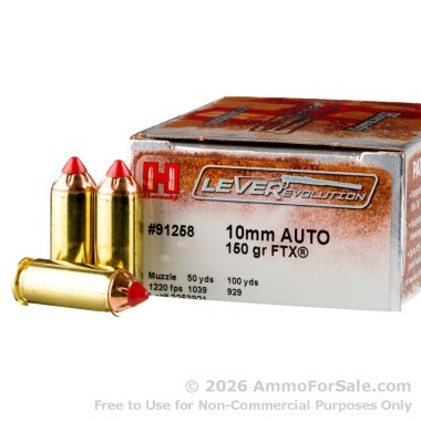20 Rounds of 150gr FTX 10mm Ammo by Hornady