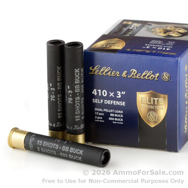25 Rounds of 000 Buck/BB Shot 410ga Ammo by Sellier & Bellot