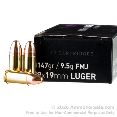 50 Rounds of 147gr FMJ 9mm Ammo by Igman