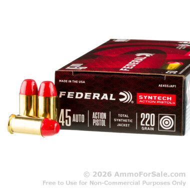 500 Rounds of 220gr Total Synthetic Jacket FN .45 ACP Ammo by Federal