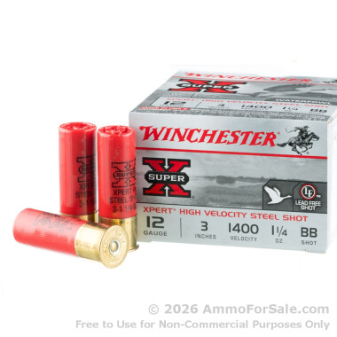 25 Rounds of 1 1/4 ounce BB steel shot 12ga Ammo by Winchester