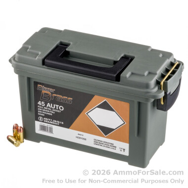 200 Rounds of 230gr FMJ .45 ACP Ammo by Blazer Brass