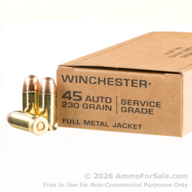 500 Rounds of 230gr FMJ .45 ACP Ammo by Winchester