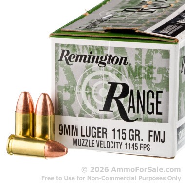 500 Rounds of 115gr FMJ 9mm Ammo by Remington Range