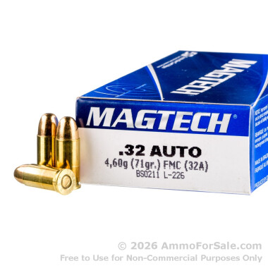 50 Rounds of 71gr FMC .32 ACP Ammo by Magtech