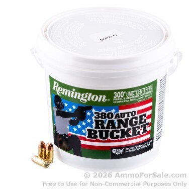 300 Rounds of 95gr FMJ .380 ACP Ammo by Remington