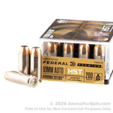 20 Rounds of 200gr HST JHP 10mm Ammo by Federal