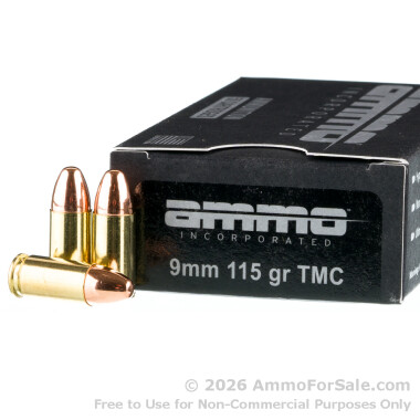 1000 Rounds of 115gr TMJ 9mm Ammo by Ammo Inc.