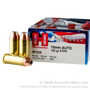 20 Rounds of 155gr XTP JHP 10mm Auto Ammo by Hornady