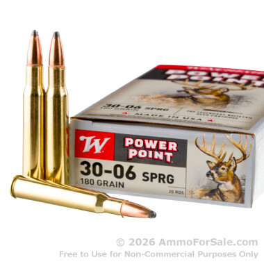 20 Rounds of 180gr PP 30-06 Springfield Ammo by Winchester