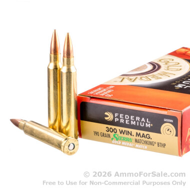 200 Rounds of 190gr HPBT .300 Win Mag Ammo by Federal