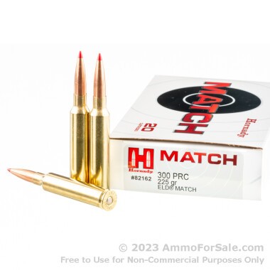 20 Rounds of 225gr ELD Match .300 PRC Ammo by Hornady