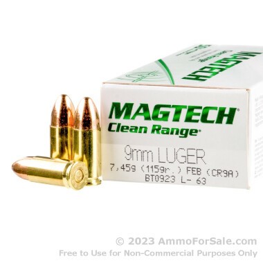 1000 Rounds of 115gr FEB 9mm Ammo by Magtech