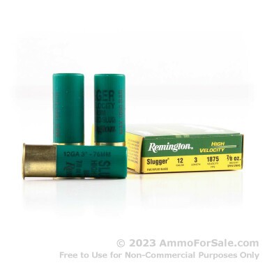 5 Rounds of 7/8 ounce Rifled Slug 12ga Ammo by Remington Slugger 1,875 fps