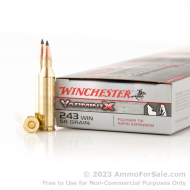 40 Rounds of 58gr Polymer Tipped .243 Win Ammo by Winchester