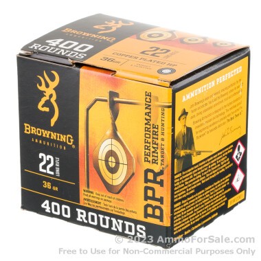 400 Rounds of 36gr CPHP .22 LR Ammo by Browning