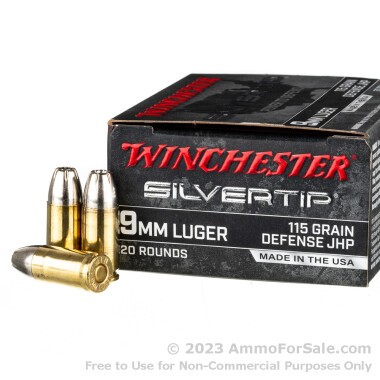 200 Rounds of 115gr JHP 9mm Ammo by Winchester