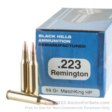 50 Rounds of 69gr Sierra MatchKing OTM .223 Ammo by Black Hills Remanufactered Ammunition